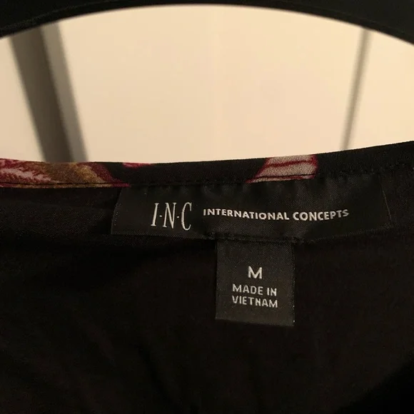 INC dress from Macy’s black and floral like new condition great for a night out - Picture 6 of 6